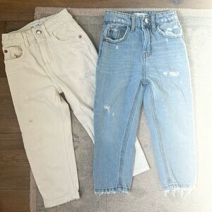 Zara Girls Mom Fit Jeans (2 Pairs) in size 6 Bundle
